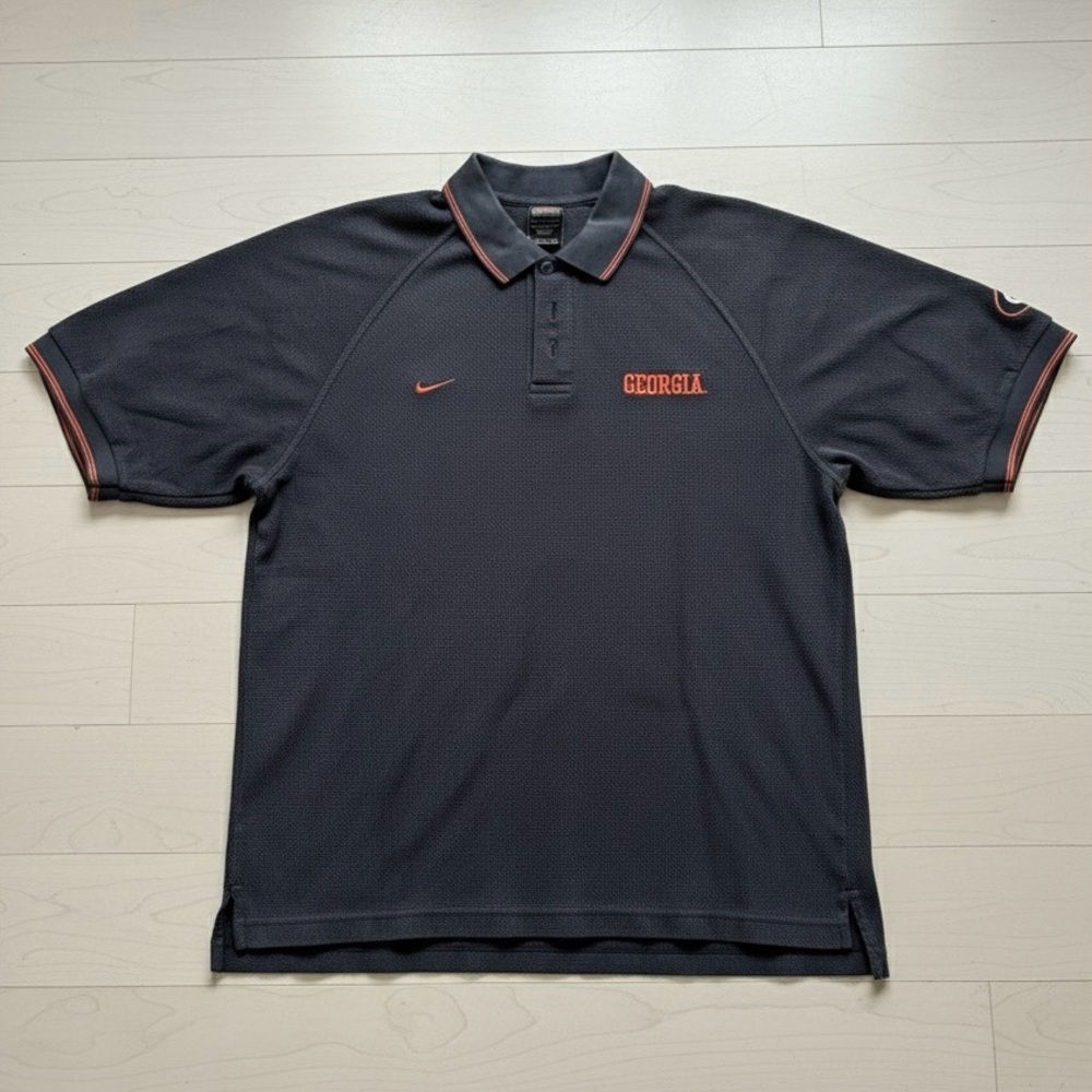 Nike UGA Georgia Bulldogs Black Polo Shirt with Red Accents 🏈